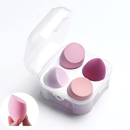WANBY Bilden Schwämme 4 Stück Blender Schwämme Set Latex kostenloser Bilden Mischungen für Fundament Concealer Flüssigcreme und Pulver