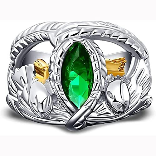 NJKM Ring 925 Sterling Silber Aragorn Ringe Von Barahir LOTR Ehering for Männer Filmfan Schmuck (Size : 10)