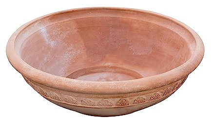 Biscottini Vase en terre cuite 103 x 103 x 35 cm | Pots en terre cuite grands fabriqués en Italie | Grands vases de sol | Pots en terre cuite toscane | Vase extra large