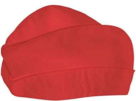 EXNER Schiffchen, Mütze, Kopfbedeckung, in Einheitsgröße, einstellbar, für Koch, Bäcker, Konditor in Küche, Bäckerei, Konditorei, Baumwoll-Mischgewebe, Farbe rot