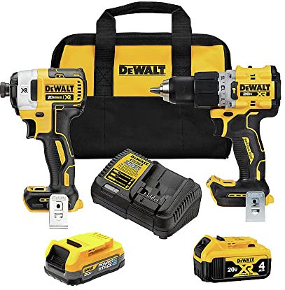 Dewalt DCK249E1M1 20V MAX XR Brushless Lithium-Ion 1/2 in. Cordless Hammer Drill Driver and Impact Driver Combo Kit with (1) 2 Ah and (1) 4 Ah Battery