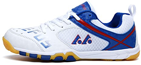 Scarpe da Ping Pong Unisex estive Traspiranti Antiscivolo Resistenti all'Usura (39,Bianco)
