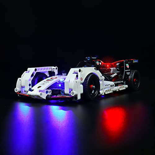 LocoLee Led Licht Set Kompatibel mit Lego Formula E Porsche 99X, Led Beleuchtungs Set Compatible with Lego 42137 Technic Formula E Porsche 99X Electric - Nur Lichter Set, Kein Modell