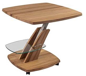 58 aufm Kessel Funktionstisch Castalia höhenverstellbar 70 x 70 x 47-64 Couchtisch Massivholz Kernbuche 16164