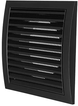 Vent Systems Ø125 mm / 5 Inch - Anthracite Air Vent Plastic Cover - Louvered Outdoor Opening Flap Vent Built - in Pest Guard Screen HVAC for Home Improvement