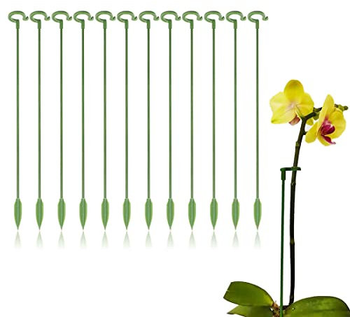 Palo di Sostegno per Orchidee - 10 Pezzi Clip Supporto con Stelo Singolo Anello - Riutilizzabile