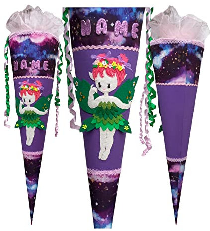 Fee Schultüte passend zum Step by Step Adventures of Ayuma, Fee mit Flügeln, für Mädchen, genäht, mit Name versehen