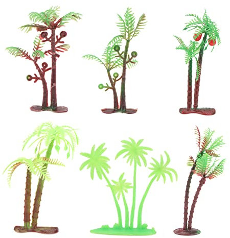 Garneck 1satz Künstliche Kokosnussbäume Für Aquarien-Dekoration Realistische Simulation Palmen Mit Lebendigen Blättern Für Miniaturlandschaften Und -projekte