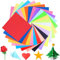 100 Blatt Origami Papier 20x20 cm, Doppelseitiges Origami Faltpapier Buntes Papier Bastelpapier Set für DIY Origamipapier Weihnachten Basteln(20 Farben)