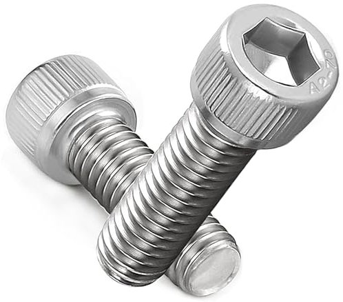 AMLOOPH M4 Screws, M4 X 8mm Allen Socket Head Cap Screws/Bolts - 4mm Diameter Fully Threaded Bolts 8mm A2 Stainless Steel Long Hex Socket Bolt Coarse (Pack Of 20)