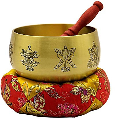Cuenco Tibetano de Buda Campana de Bronce Musical Cuenco de Canto de Bronce Tibetano Cuenco de Sonido de Buda Cuenco de Bronce Cuenco de Sonido de Buda (un Color 4 Pulgadas)