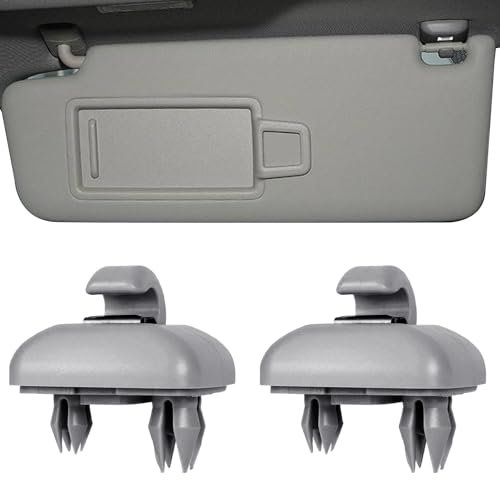 ANBOO 2 pezzi supporto parasole per auto Au-di, gancio parasole compatibile con Au-di A1 A3 A4 A5 S3 S4 S5 Q3 Q5 TT, supporto per parasole 8U0857562 8E0857562A (grigio)