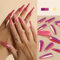 Ruarby Faux ongles fluorescents en forme de cercueil - Faux ongles longs ballerines - Couvrance complète - Faux ongles à presser - Faux ongles longs - Couvrance complète