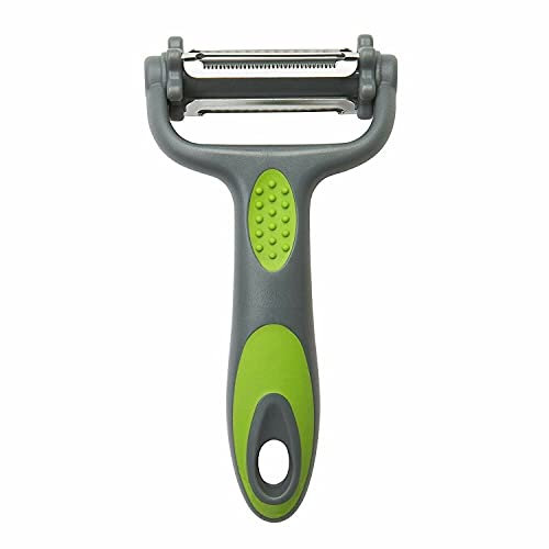 3 in 1 Vegetable Peeler - Fruit, Carrot & Potato Peelers for Kitchen - Non Slip Good Grips Stainless Steel Julienne Peeler - Both Handed Speed Y Peeler