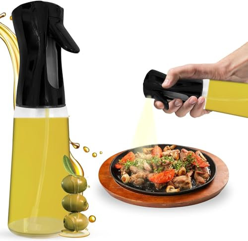 Stock Líder-Spray Para Aceite, Aceitera De Cristal Con Spray, Espray Para Aceite Y Vinagre, Dispensador De Aceite De Cocina, Vinagrera De Cristal Antigoteo, Recipiente Con Aerosol Para Aceite (Negro)