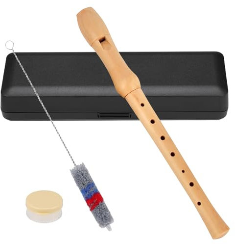 Flauta de pico de arce con digitación alemana en estuche, Flauta de pico Soprano de madera de estilo alemán para niños,Flauta de pico para niños,Adecuado para principiantes