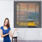Fliegengitter Gewebe Fenster 140 x 114 cm Fliegengitter Balkontür Ohne Bohren Automatisches Schließen Fenster-Fliegengitter für Alle Fenster Bis, Grau
