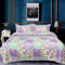 OZMIC Quilted Bedspreads Patchwork Throw - Box Pattern Cotton Filling Vintage Bedding Double Bed Bedspread - Hypoallergenic Quilt Coverlets 3PCS Warm Bedding with Pillow Shams - BLOSSOM ROSE- Des4