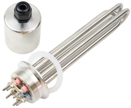 WLLKIY Élément Chauffant pour l'eau Élément Chauffant De l'eau en Acier Inoxydable 9KW, Thermoplongeur Électrique À Trois Pinces De 2 (OD64mm) Chauffage Efficace(Heater Only)