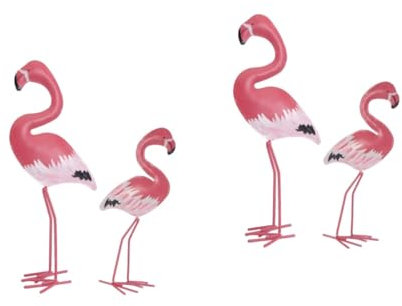 CIYODO 2paare Flamingo Harz Deko Figur Im Tierdesign Für Wohnzimmer Kreative Sommerdeko Für Zuhause Für Garten Und Innenräume Langlebig Und Handlich