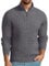 QIXING Men's Cable Knit Jumper Quarter Zip Mock Neck Cable Pattern Sweater Soft Casual Tops with Ribbed Edges (Dark Gray, XXL)