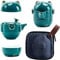BGFYUSF Reise-Teekannen-Set aus Keramik， tragbarer Teebecher aus Porzellan im Katzenstil mit Sieb， Filter und Deckel， Alles in Einer Tasche für unterwegs， zu Hause，，A