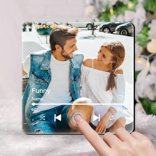 CDBUY Custom Fridge Magnets Music - Customised Photo Song Title Refrigerator Magnet Room Decor, Personalised Gifts for Women Men Her (style-01)