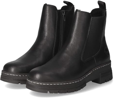 Rieker 73892-00 Schlupfstiefel Kunstleder Damen in schwarz