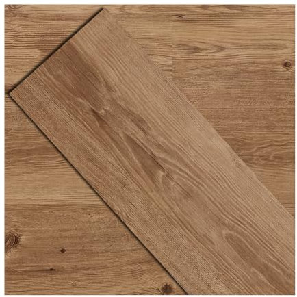 ATOPOSE Vinyl-Bodenbelag - 1 Stück 4x6 Muster, selbstklebende Holzplanke, einfache DIY-Verlegung(Rosa Braun)