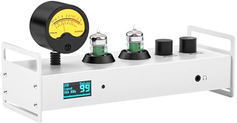 Vituord Bluetooth Vacuum Tube Preamp, 2 Channel Audio Preamplifier, Hi-Fi Headphone Amp, with VU Meter, Optical, Coaxial, Remote Control, for HiFi Home Speakers, Subwoofer