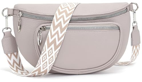 Snmoec bauchtasche damen umhängetasche damen mittelgroß crossbody bag Passende Handytasche schöne bauchtasche,handtasche mittelgroß Grau Lila