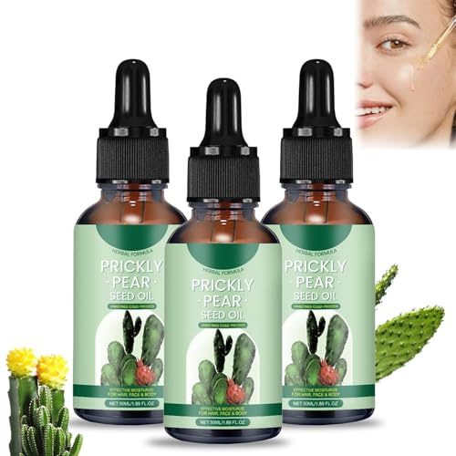 Kaktusfeigenkernöl Bio Kaltgepresst, Anti-Aging-Öl gegen Falten und Augenringe, Natürlich Kaltgepresstes Kaktusfeigenöl für Gesicht, Körper, Haare, zur Straffung Befeuchtung (3)