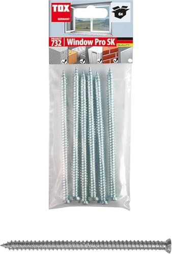 TOX 091601371 Window Pro SK Rahmenschraube M aus einsatzgehärtetem Stahl, Abstandsmontage für Fenster und Türen, Senkkopf mit TX30-Antrieb, 7,5x112 mm