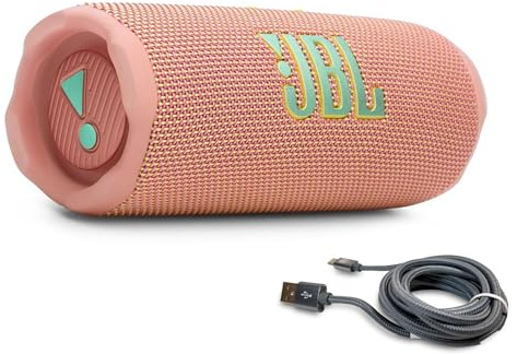 JBL Flip 7 (Pink) + Bundle mit USB-C geflochtenem Kabel