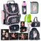 PASO - Schulranzen für Jungen und Mädchen, 13er-Set - Schul-Rucksack für Kinder mit Federmäppchen - Schuhbeutel Trinkflasche und Brotdose - Ballerina Motiv- 1-3 Klasse