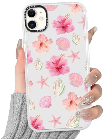 Vxinvnoi Coque pour iPhone 11, Fleur Aesthetic Design Motif Transparente Housse Anti-Rayures Protection Étui, TPU Silicone Femme Fille Coque Etui Bumper Cover pour iPhone 11 6,1'' - Etoile