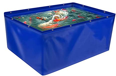Genérico Lona de PVC Resistente de 0,45 mm para estanques elevados, Piscinas con válvula de Drenaje, Ideal para koi y Peces Dorados, Azul, 6 x 4 x 1 m