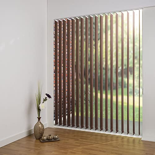 ourdeco® Komplett-Vertikalanlage/Breite: 250 cm/Höhe: 180 cm/Farbe: Cappuccino/Lamellenbreite 127 mm/in der Höhe kürzbar/Decken- oder Wandmontage/lichtdurchlässig