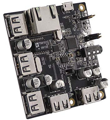 MakerSpot Stapelbarer USB-Docking-Hub mit 5 Anschlüssen für Raspberry Pi Zero V1.3 mit Schutz, 2,4 A Netzteil, 1,5 m Micro-USB-Kabel mit Ein-/Ausschalter und Abstandshalter