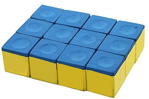 12 Stücke Pool Queue Würfel, Calciumcarbonat rutschfeste Billard Pool Queue TIPP Kreide Snooker Kreide für Billard Snooker Pool(Blau (fettig))