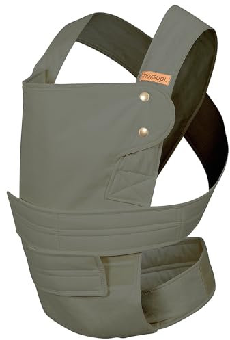 marsupi Babytrage - Neugeborene von der Geburt bis zu 15 kg - Baby Erstaustattung - Klett-Verschluss - Leicht und Kompakt ,Olive XL