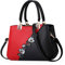 NICOLE & DORIS Handtaschen Damen modische Damenhandtaschen Taschen Damen Umhängetaschen mit Blumenmuster Spleiß Farbe Weinrot
