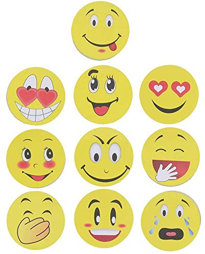 Emotion Haftnotizen, niedliches Smile-Gesicht, selbstklebend, entfernbar, 10 Blöcke - 10 Blatt pro Block 10 Stück
