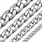 ChainsHouse Kubanische Kette Silber Herren Panzerkette Edelstahl Halskette Damen Edelstahlkette 15mm Männer Gliederkette 51cm Stabile Kette ohne Anhänger Rock Halsschmuck für Sohn