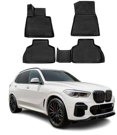 OMAC Fußmatten für BMW X5 G05 2019-2026 TPE 4X Schwarz | Gummimatten, Automatten, Allwetter, fahrzeugspezifisches Produkt, Antirutsch, 3D-Passform, wasserdicht