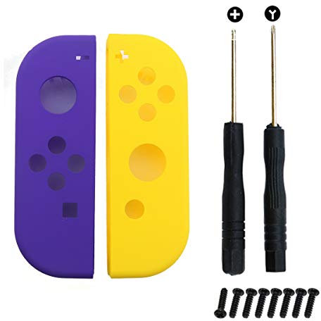 Coque de protection avec outil de réparation pour manette Nintendo Switch NS Joy-Con Violet/jaune
