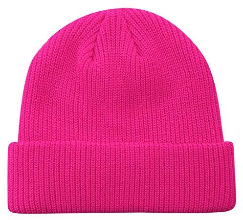 MaxNova Slouchy Beanie Mützen Winter Strickmützen Weich Warm Skimütze Unisex, Neon Hot Pink, Einheitsgröße