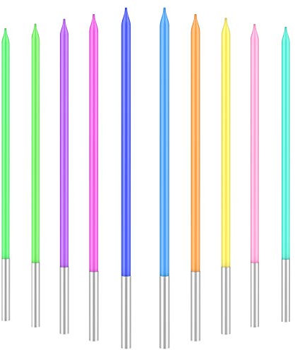 LOVEXIU Geburtstagskerzen Kinder 20 PCS,Kerzen Geburtstag Dünne,Kuchenkerzen Regenbogen mit Kerzenhalter auf Cupcake, Kuchen, Dessert, Abendessen für Party Hochzeit, Geburtstag oder Feiern
