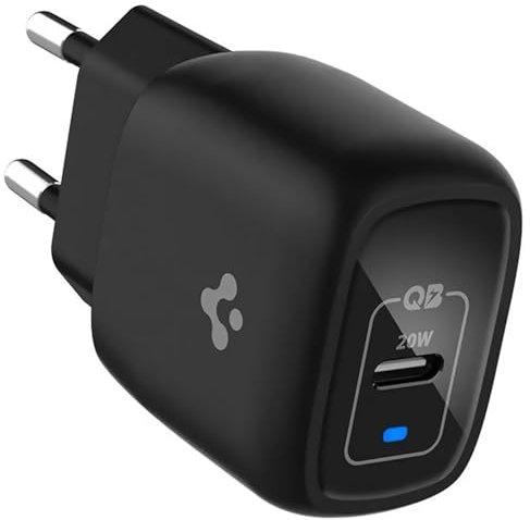 Spigen USB C Ladegerät, 20W PD Netzteil USB C GaN Schnellladegerät kompatibel mit Pixel 7a iPhone 15 14 13 12 Plus Pro Max Mini SE 11 X XS XR 8 AirPods iPad Air 4 Steam Deck und mehr