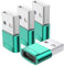 USB C Female to USB Male Adapter (4-Pack),Type C to USB A Charger Cable Adapter for iPhone 11 12 13 14 15 Pro Max,Samsung Galaxy 24 23,Pixel 6 4 2 XL,iPad 8 8th 9 9th Air 4th Mini 6th Generation Gen